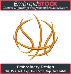 Basket Ball Outline Embroidery Design - Embroidstock