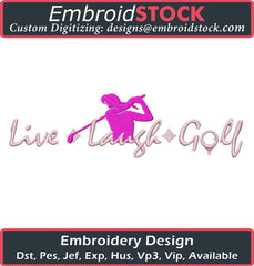 Female Golfer Embroidery Design - Embroidstock