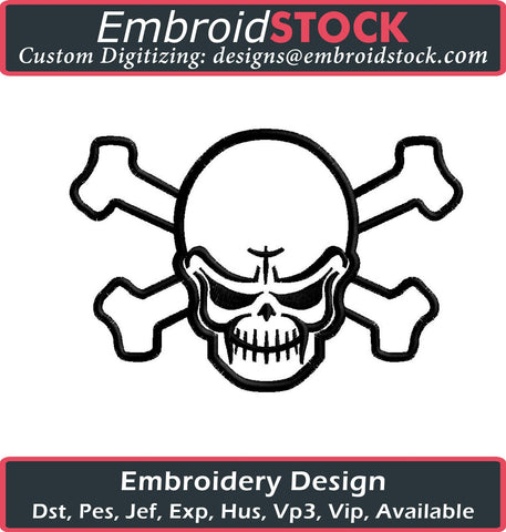 Skull Embroidery Design - Embroidstock