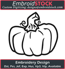 Halloween Pumpkin Applique Embroidery Design - Embroidstock