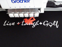 Live Laugh Golf Embroidery Design