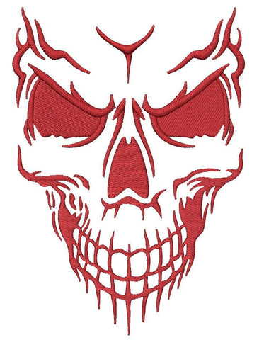 Evil Skull Embroidery Design - Embroidstock